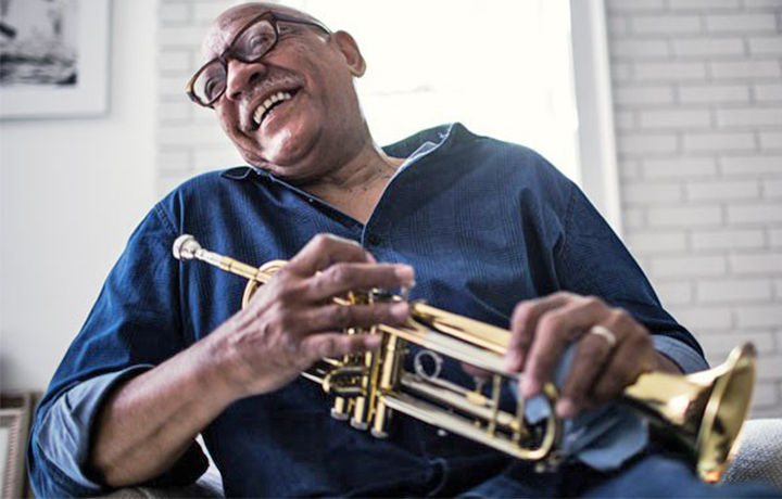 Man holding a trumpet
