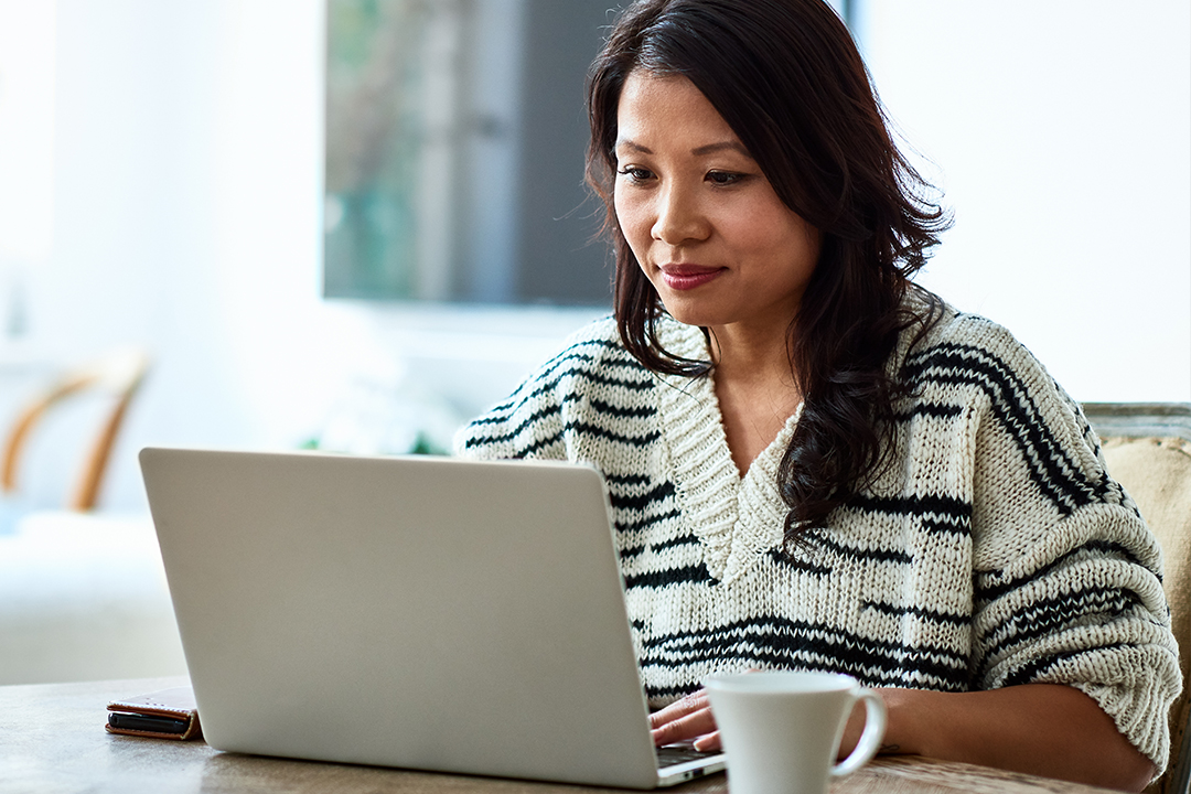 woman on computer